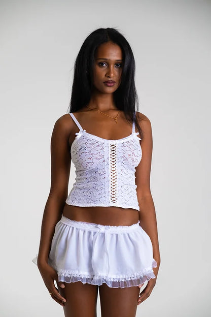 The Lily Lace-Up Top