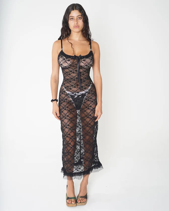 The Sweet Symphony Dress (Black Lace)