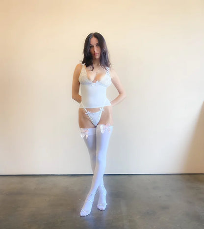 The Pointelle Lace-Up Cami