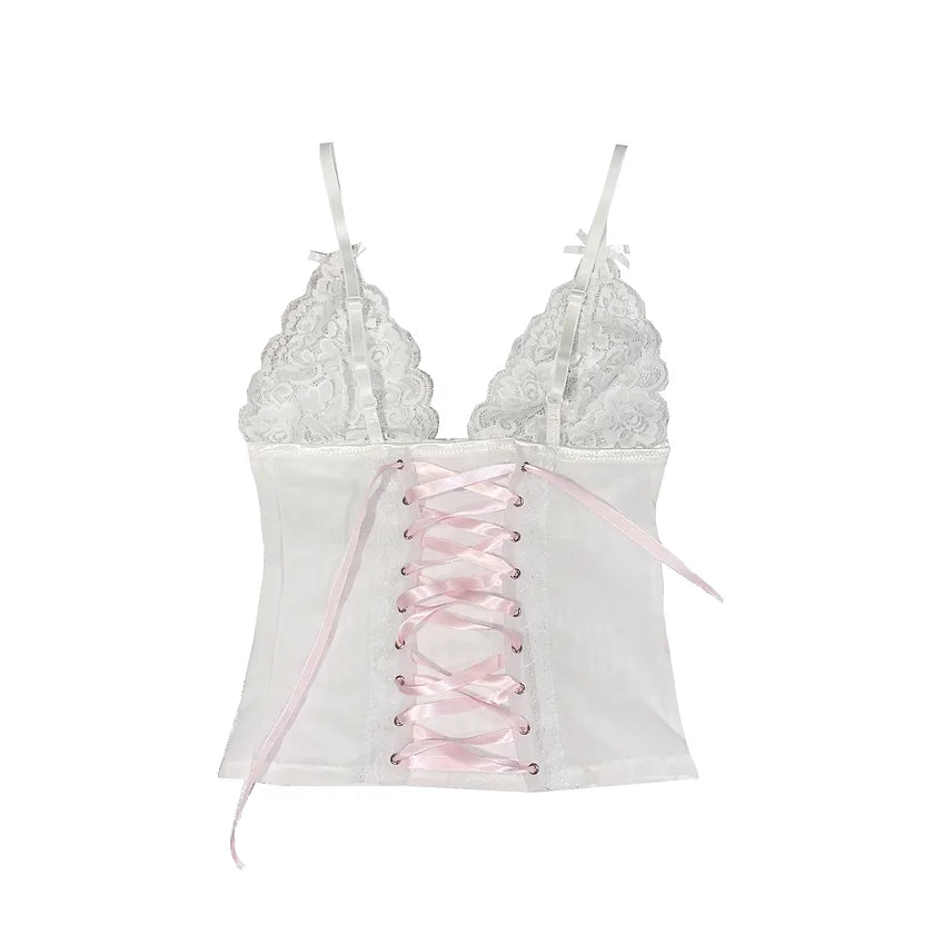 The Pointelle Lace-Up Cami