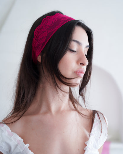The Magenta Lace Headband