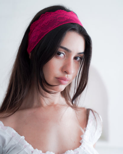 The Magenta Lace Headband